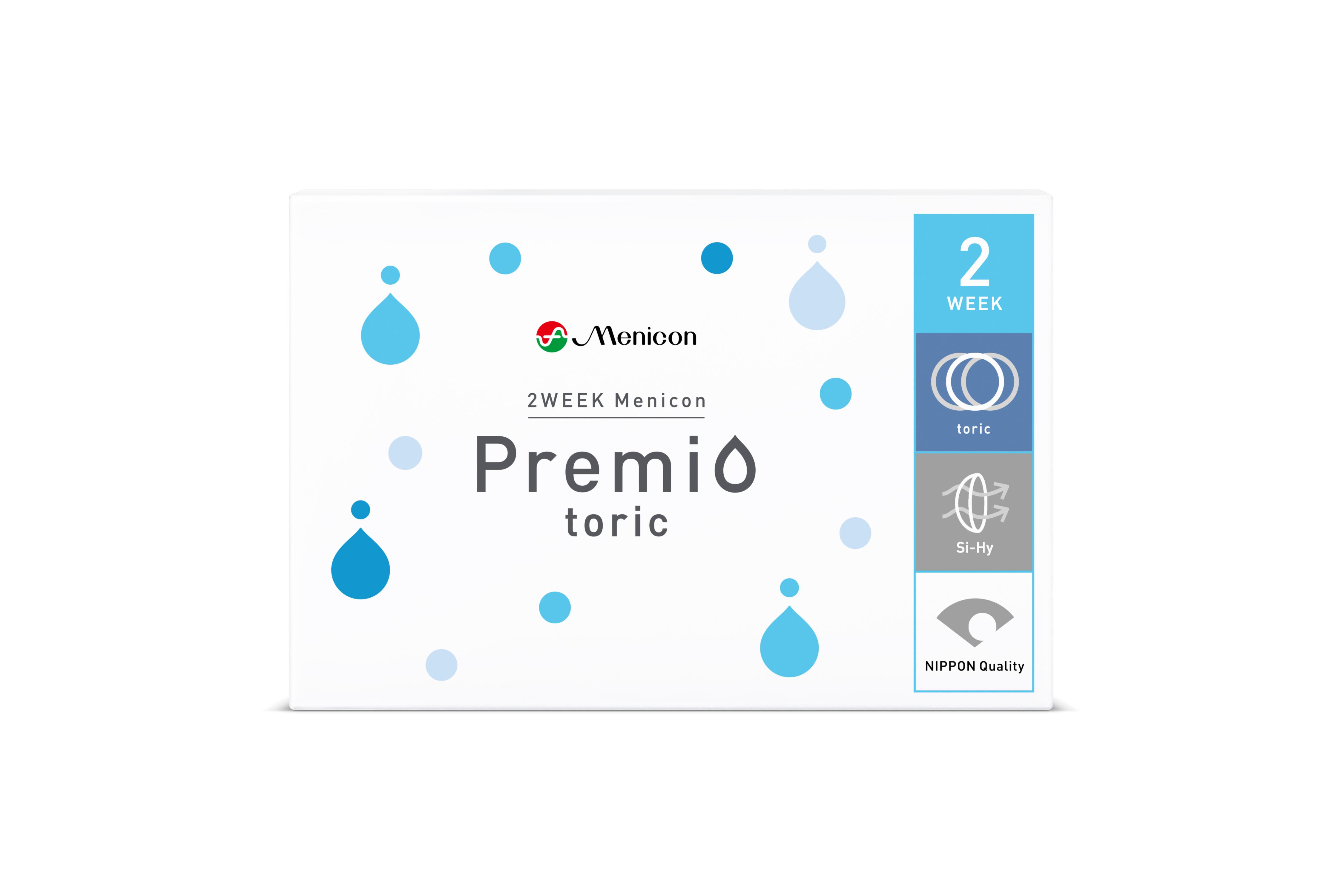 2WEEK Menicon Premio toric 正面パッケージ